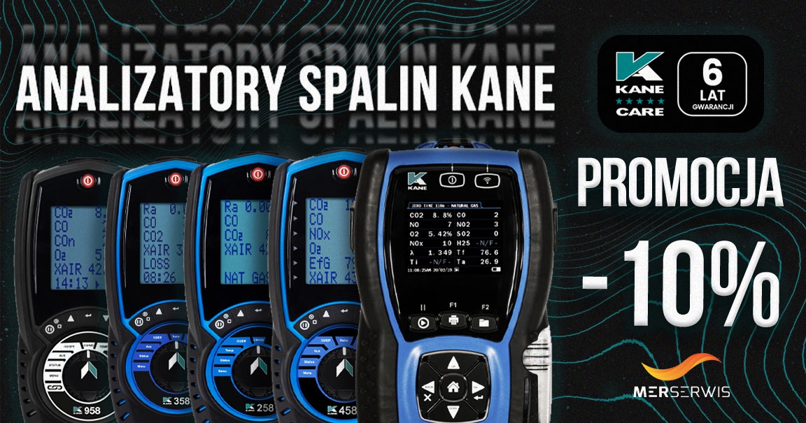 Promocja! Analizatory spalin Kane, tańsze o 10%!