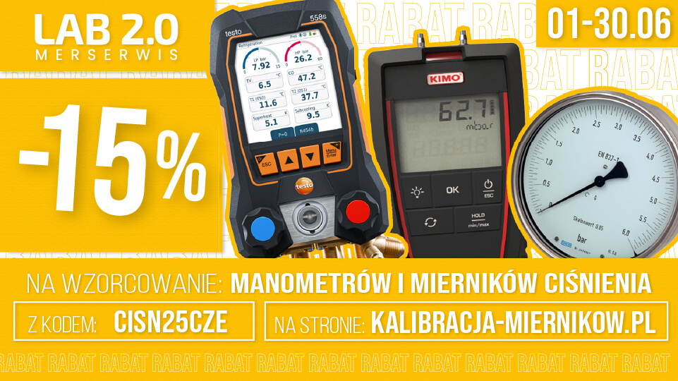 [ZAKOŃCZONE] Kod promocyjny na wzorcowanie manometrów i mierników ciśnienia