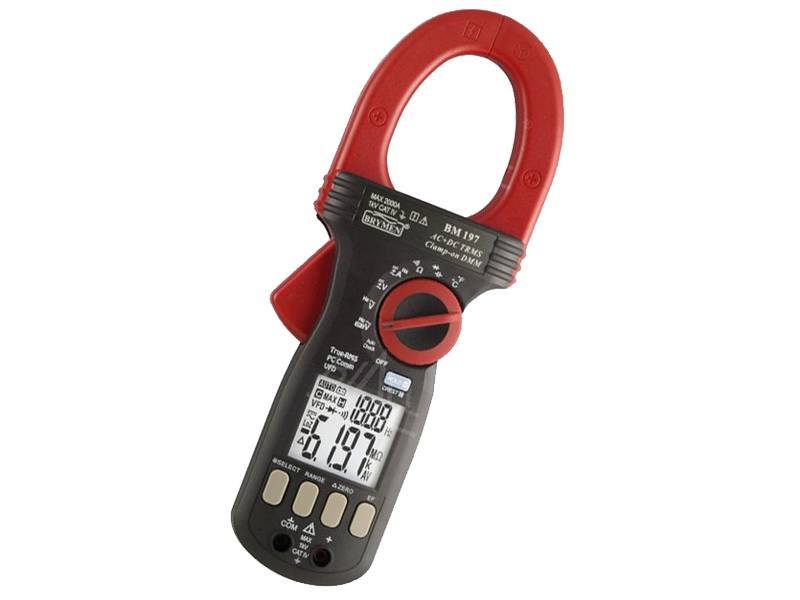 Brymen BM197 Miernik cęgowy 2000A AC/DC TRMS, VFD, USB