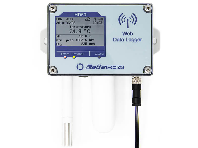 Senseca HD50(L/G)14bNBTV Bezprzewodowy rejestrator temp., wiglotn., CO2 i ciśnienia atm.