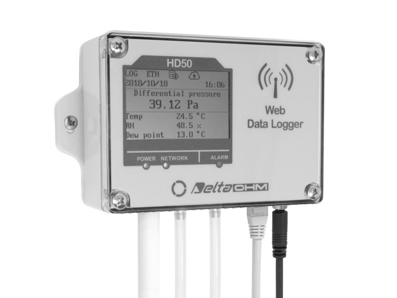 Senseca HD50(L/G)1N4r1ZTV Bezprzewodowy rejestrator temperatury, wilgotności i ciśnienia różnicowego