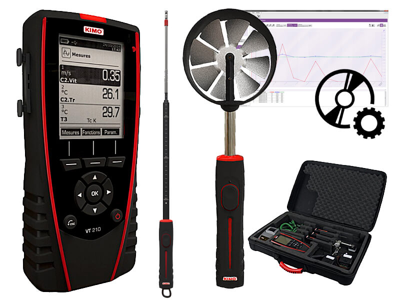 Kimo VT 210 Anemometr + Termohigrometr Zestaw ADVANCED
