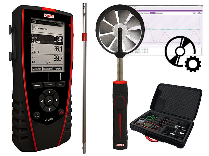 Kimo VT 210 Anemometr + Termohigrometr Zestaw ECO