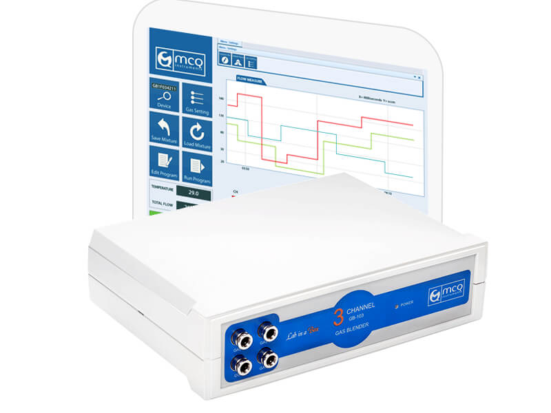 MCQ Instruments GB 100 3-kanałowy, laboratoryjny mieszalnik gazowy