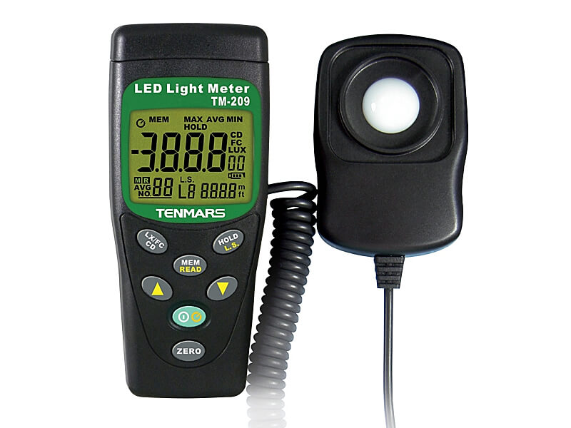 Tenmars TM209 Luksomierz 0,01~400000 lx, MEM do diod LED ze świadectwem wzorcowania