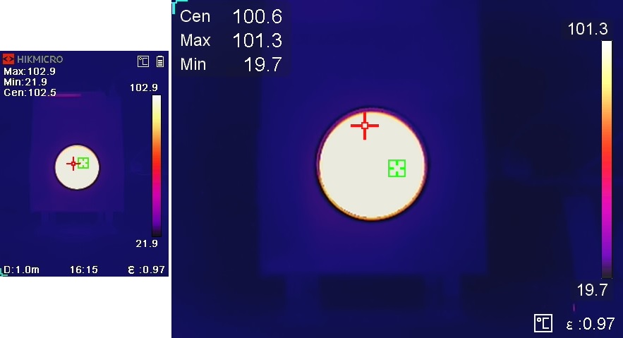 Jak wybrać kamerę termowizyjną? Zdjęcia termograficzne wzorca temperatury (black-body)