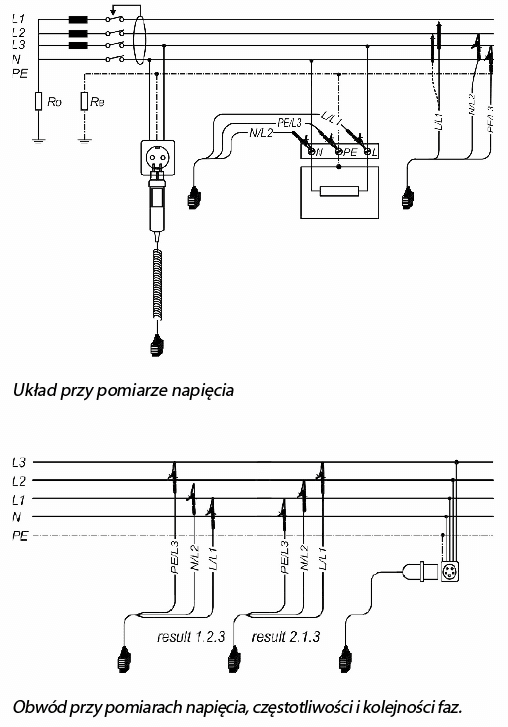 Układ przy pomiarze napięcia